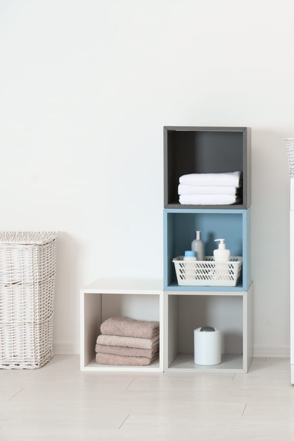 Stack hollow boxes for a clean-looking storage solution