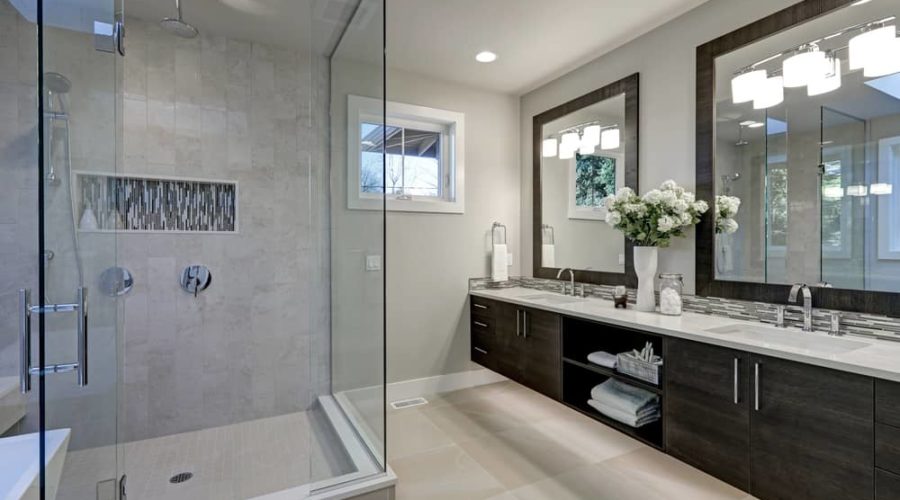 Mirrored Bathroom Vanity Transitional Bathroom Traditional Home