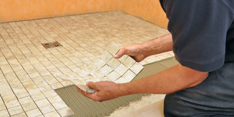 Ceramic floor tiling
