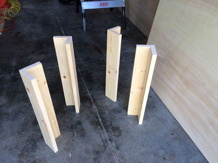 Create legs for the plywood