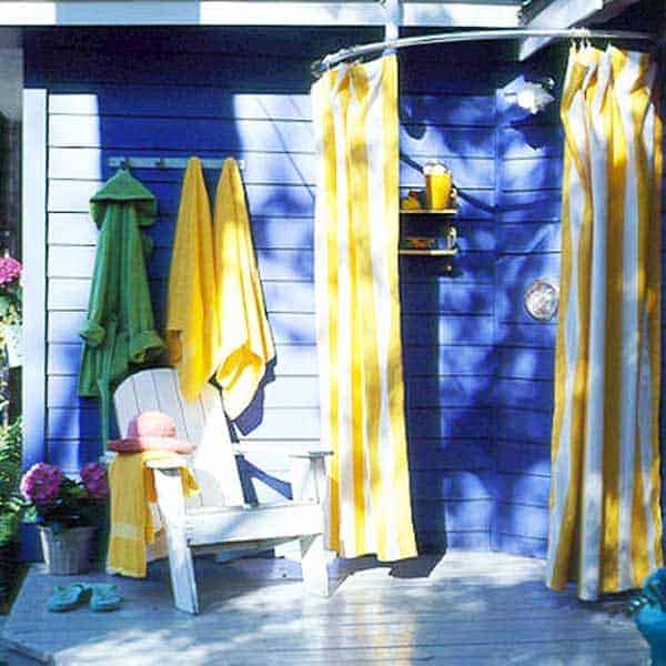 31 Diy Outdoor Shower Ideas You Can Try, Outdoor Circular Shower Curtain Rod