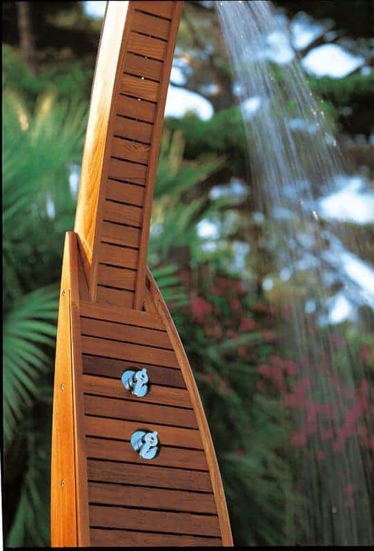 Teak Tower outdoor shower