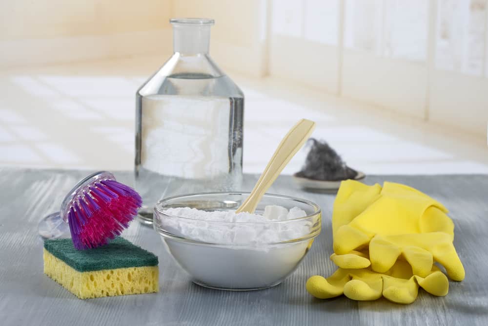 how to Clean shower door tracks with baking soda