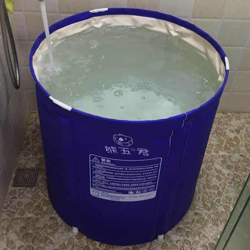 CTEGOOD Inflatable Portable Bathtub Adult Folding Inflatable Bath Tub with Foot Pump Soaking Bathtub Inflatable Swimming Pool Hot Tubs Home SPA Bath blue-140×84×75cm 