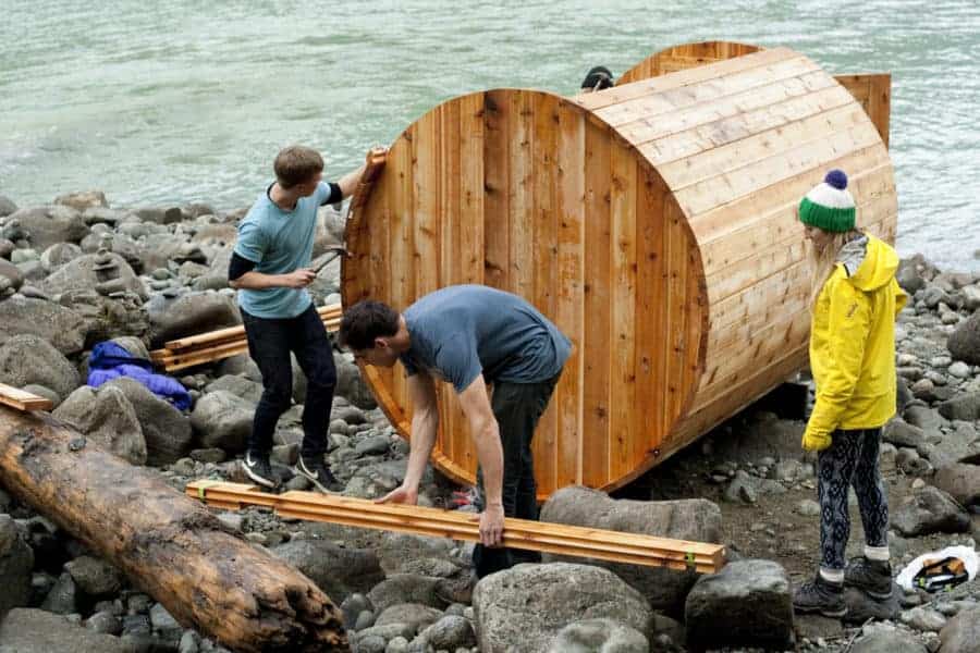 DIY Cedar Barrel Sauna