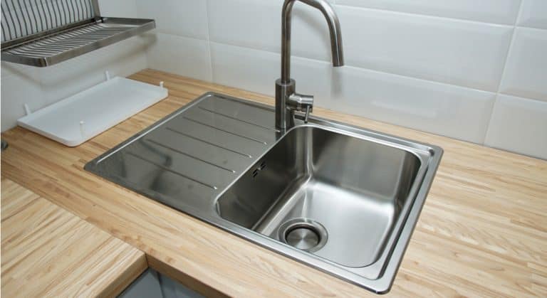 clean aluminum kitchen sink
