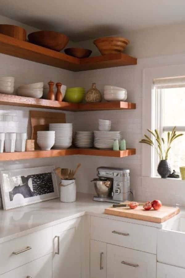 Kitchen cabinet with tiny shelves
