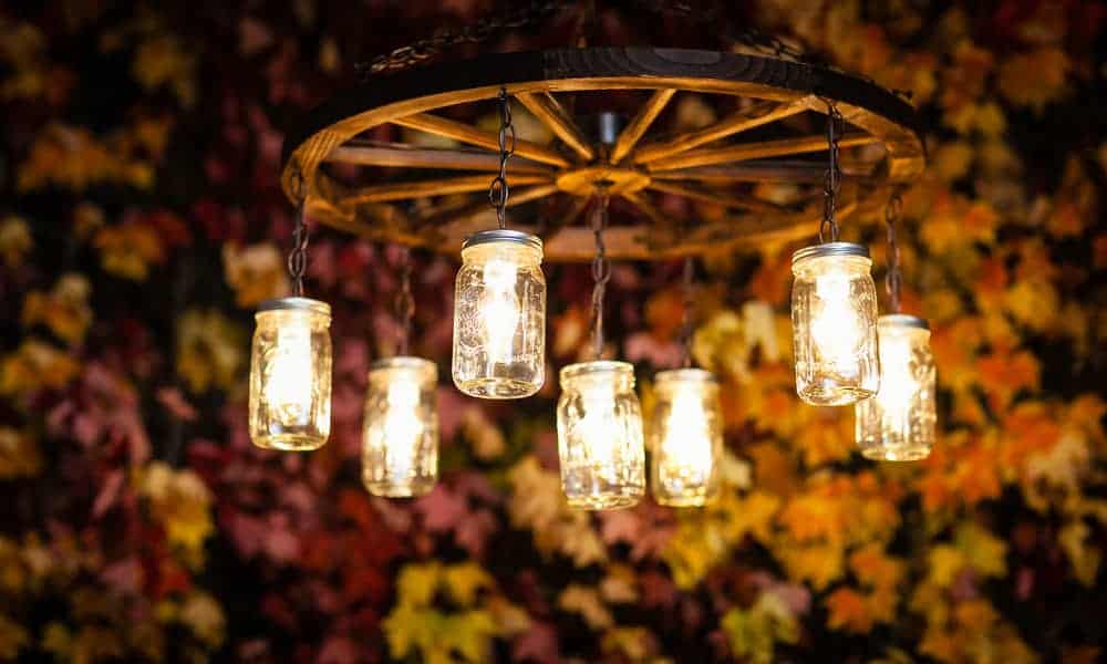 Mason jar kitchen chandelier