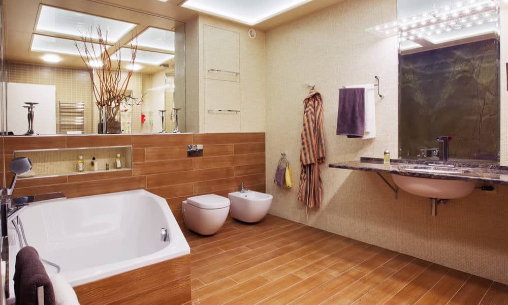 33 Wood Tile Bathroom Ideas - Wood Tile Shower Designs