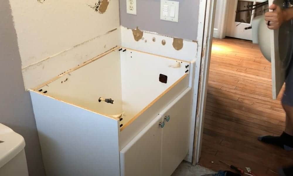 How To Remove A Bathroom Vanity Step, How To Remove An Old Vanity And Sink Together
