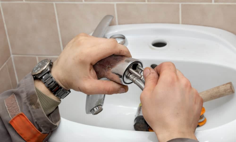 replacing a sink in bathroom