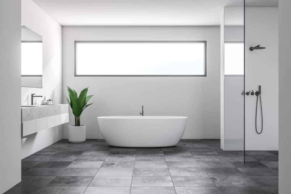33 Black And White Bathroom Tile Ideas, Bathroom Floor Tile Gray And White