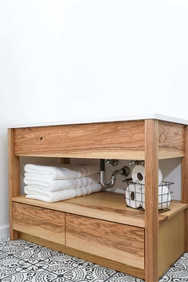 DIY Bathroom Vanity with Bottom Drawers