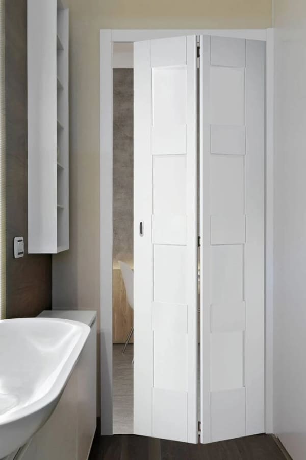 Folding bathroom doors