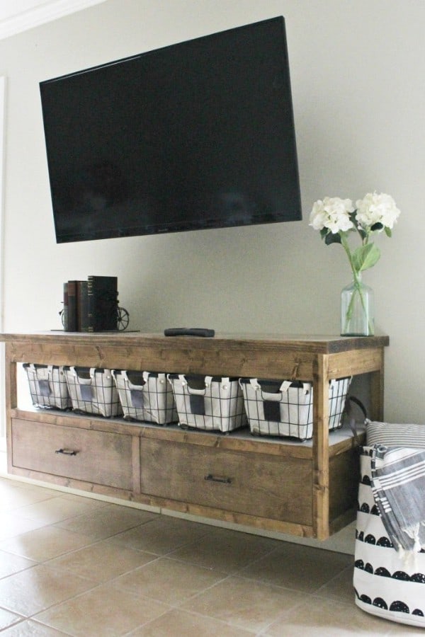 How to Build a DIY Modern Floating Vanity or TV Console – by Shara 1