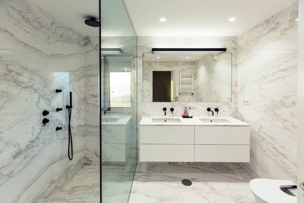 33 Marble Tile Bathroom Ideas, Large Marble Floor Tiles Bathroom