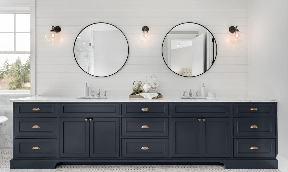 33 Master Bathroom Vanity Ideas, Dark Gray Bathroom Vanity Ideas