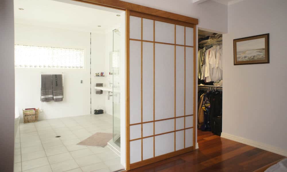 Shoji screen bathroom doors