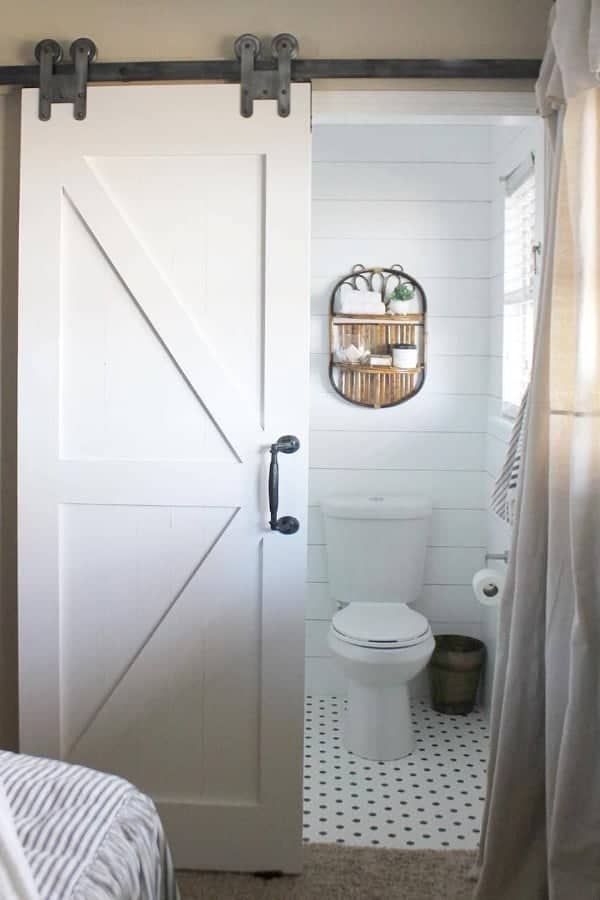 Sliding barn bathroom doors