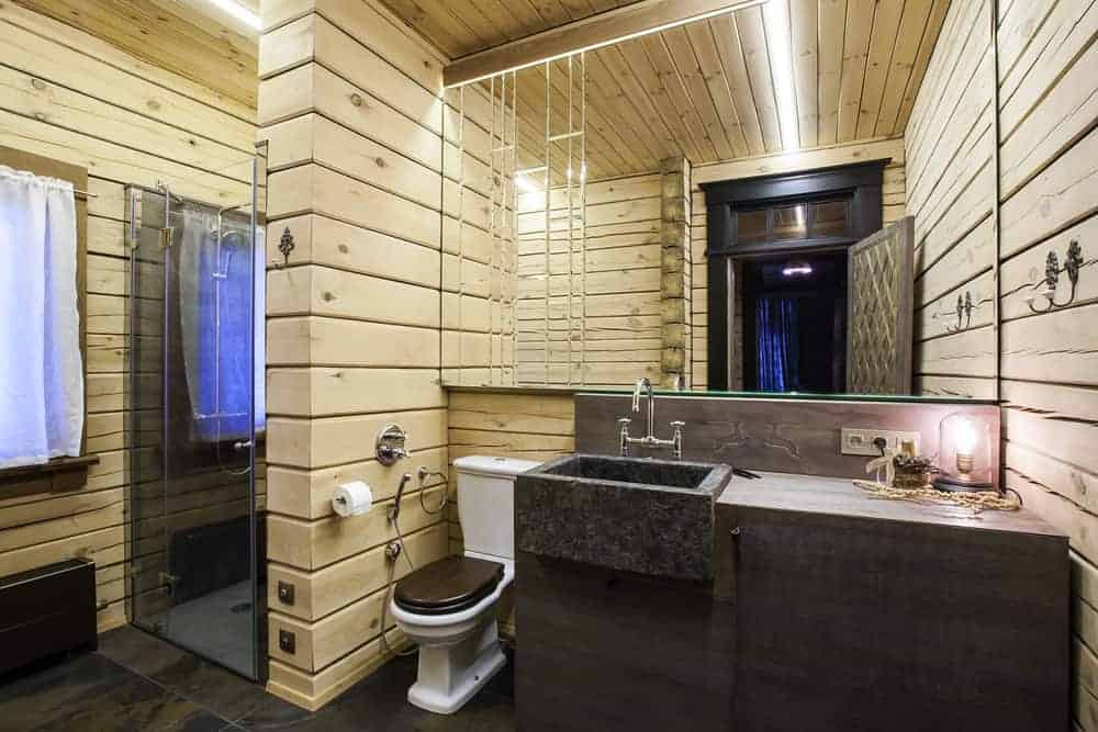 Wooden Farmhouse Bathroom
