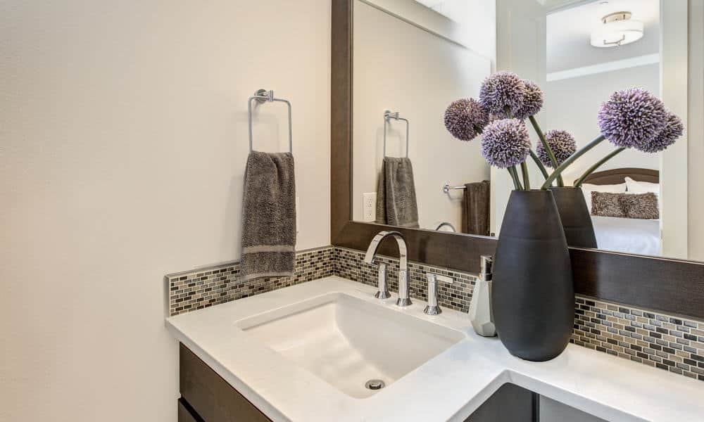 Bathroom Backsplash Ideas Tile Sink, Bathroom Vanity Backsplash Ideas