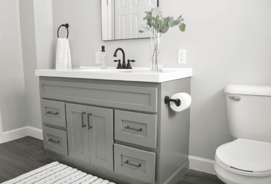 Black Bathroom Vanity Makeover