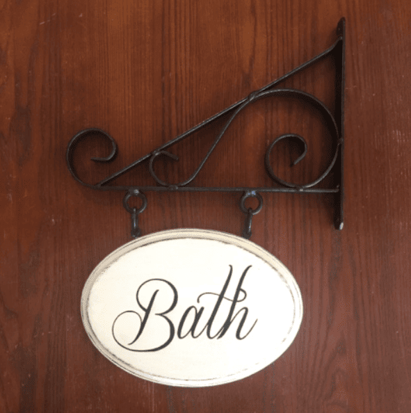 DIY Hanging “Bath” Sign Tutorial