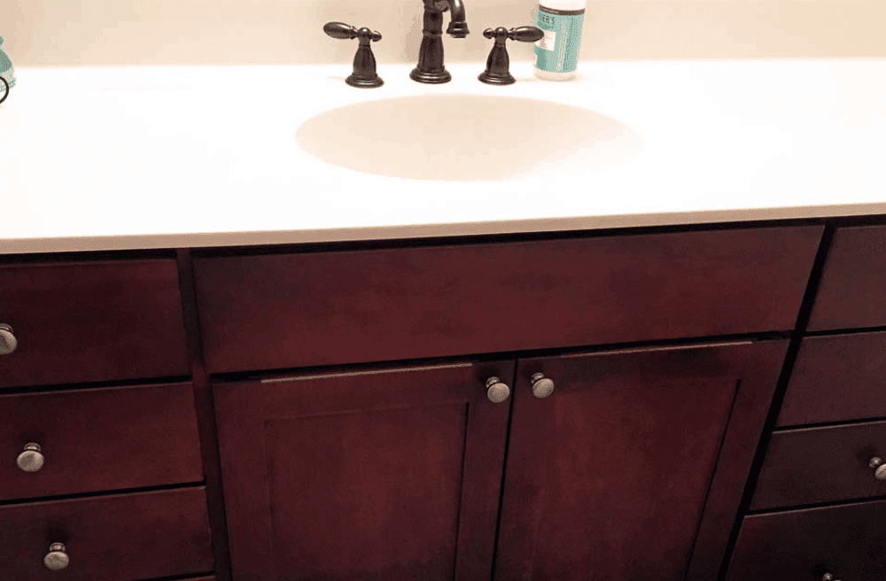 DIY Painted Bathroom Countertop and Sink