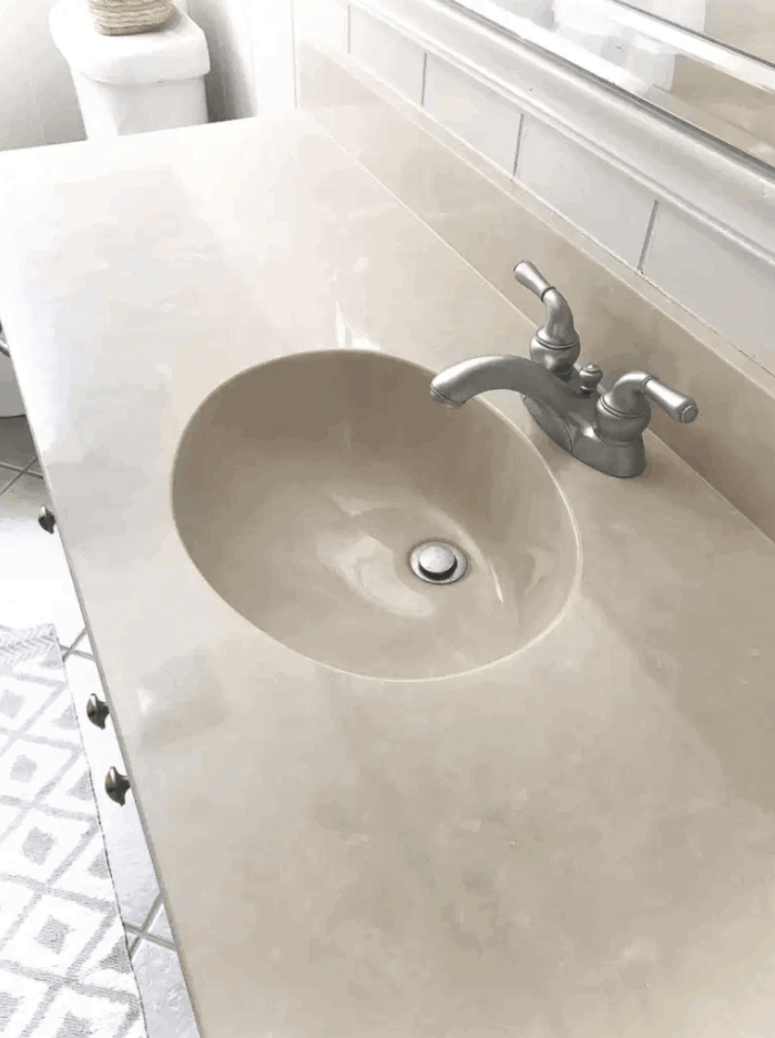 DIY Painted Bathroom Sink Countertop