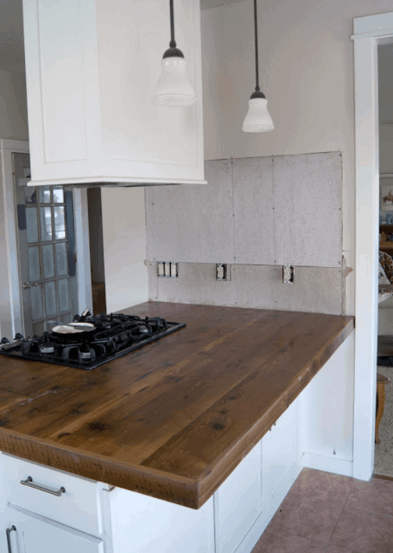 DIY Reclaimed Wood Countertop