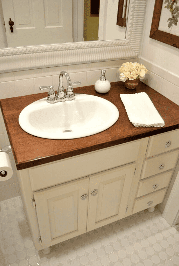 Homemade Wood Bathroom Countertop Plans, Diy Bathroom Vanity Top Makeover