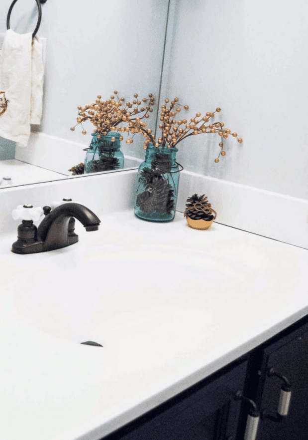 Painted Bathroom Sink and Countertop Makeover