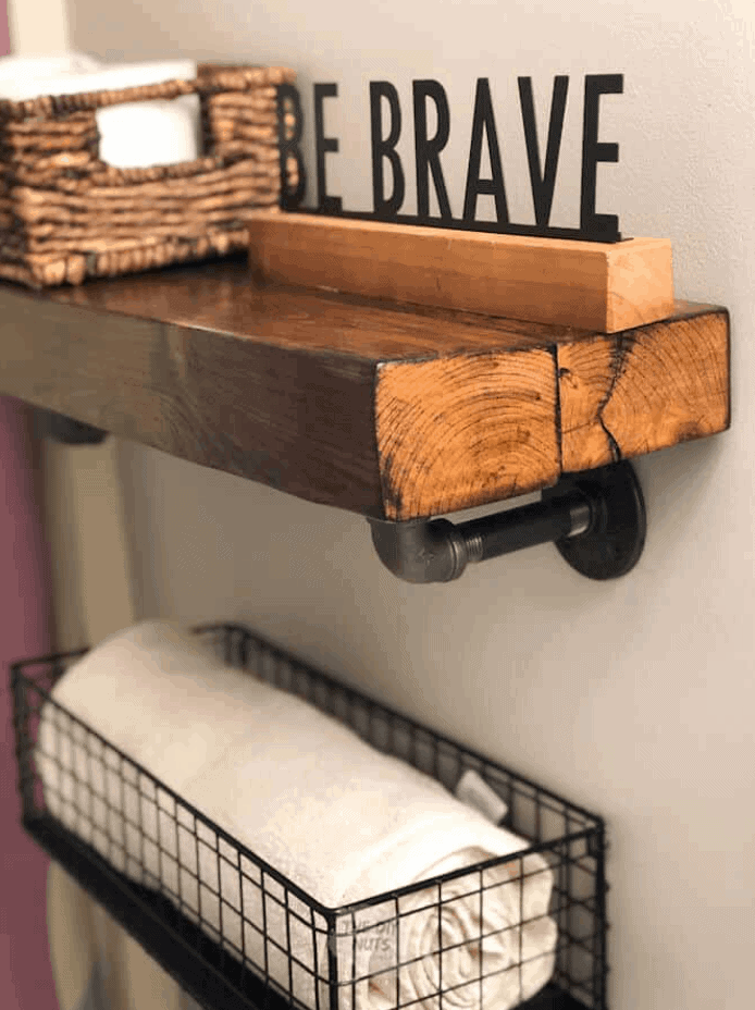 Rustic Bathroom Shelving That You Can DIY