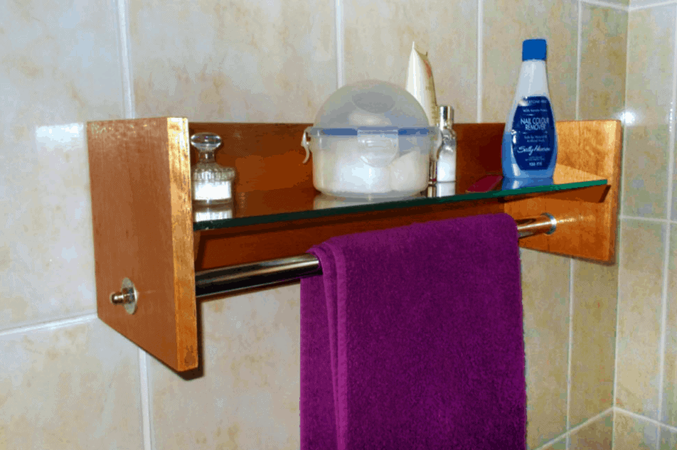 DIY Bathroom Shelf and Towel Rack