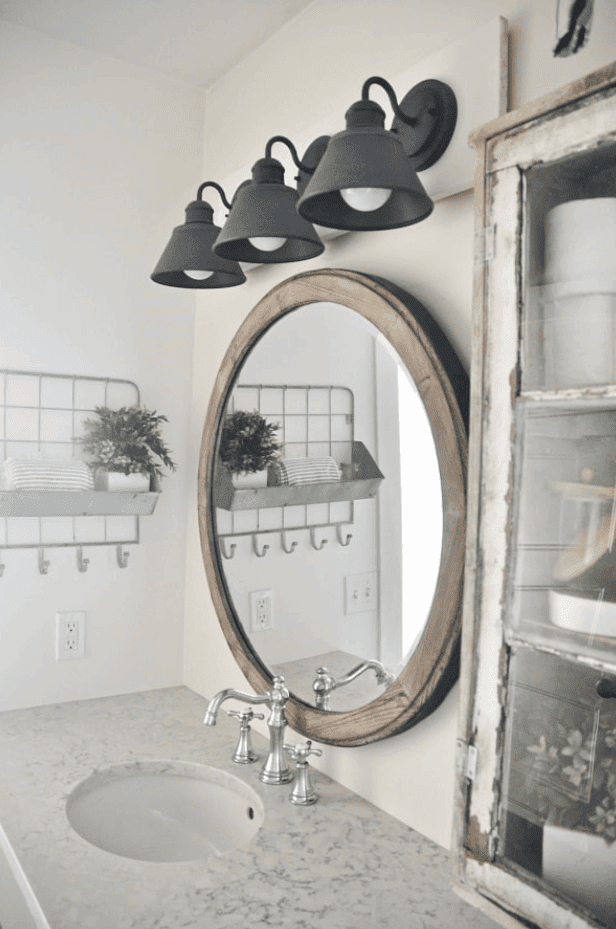 DIY Farmhouse Bathroom Vanity Light Fixture