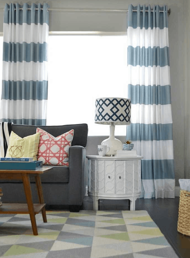 DIY Grommet-Top Curtains Using Shower Curtains