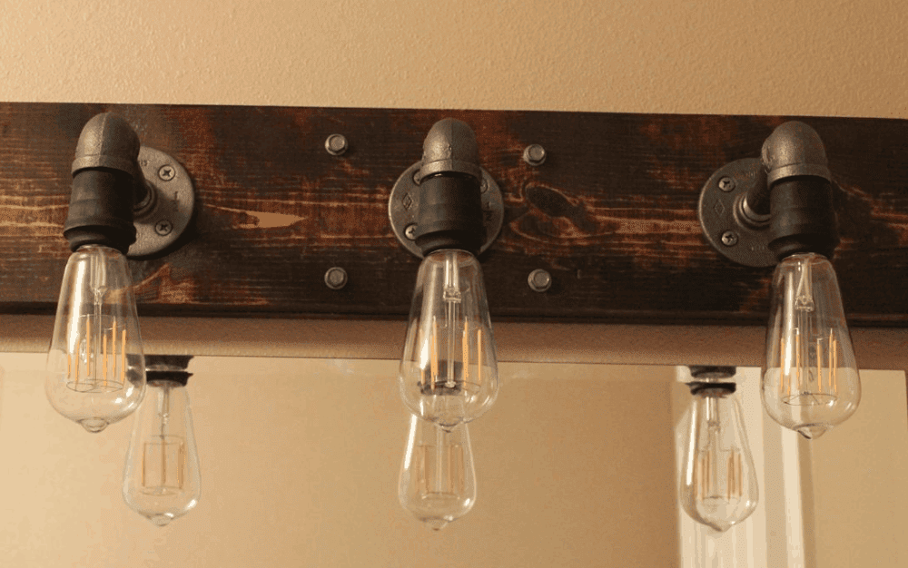 DIY Industrial Bathroom Light Fixtures