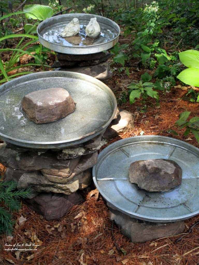 Stone Stack DIY Bird Bath