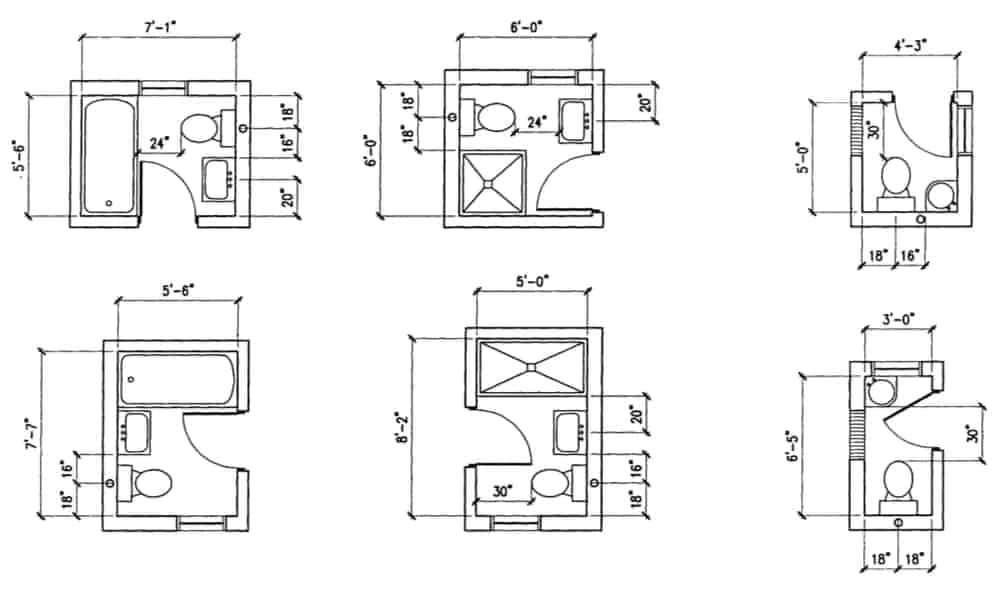 25 Small Bathroom Floor Plans