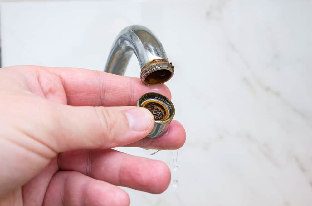 kitchen sink underneath corrosion